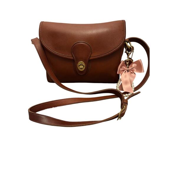 Vintage Coach Court Bag 8908 British Tan Leather Convertible Clutch Crossbody - Picture 1 of 13